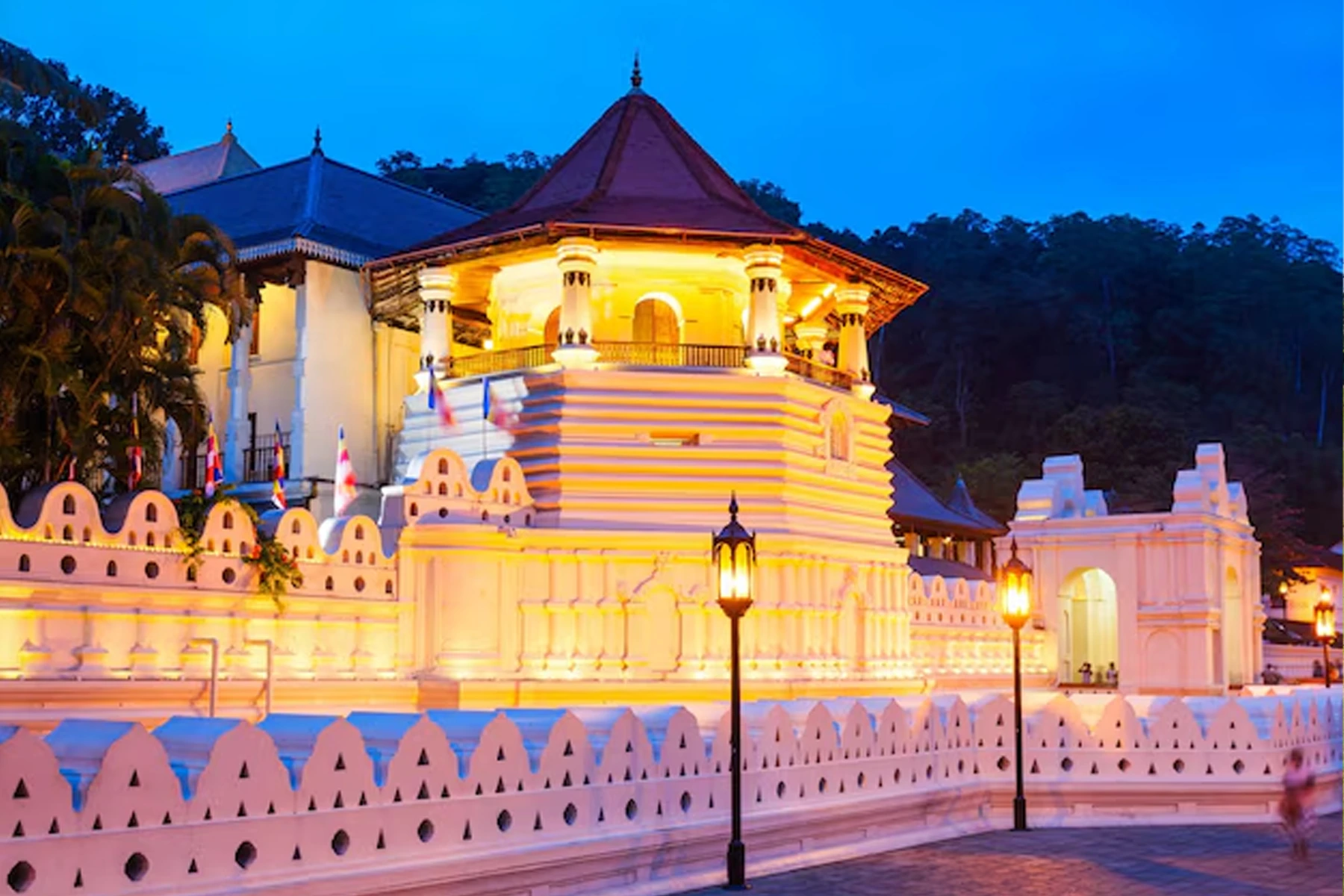 Kandy Lake and hill-country tea landscape