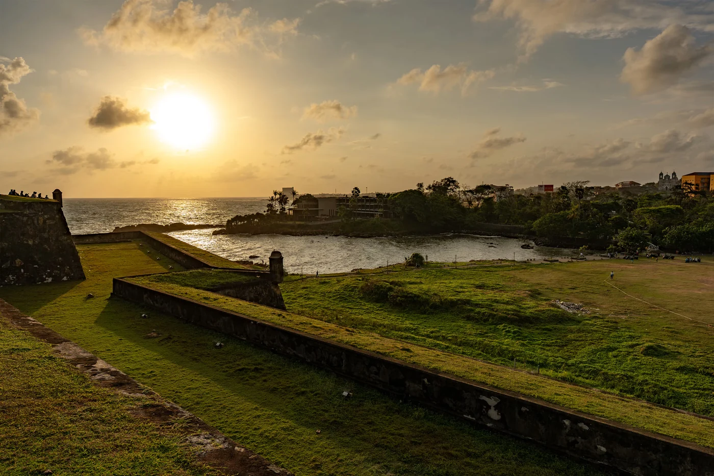 Sunset over the ramparts of Galle Fort