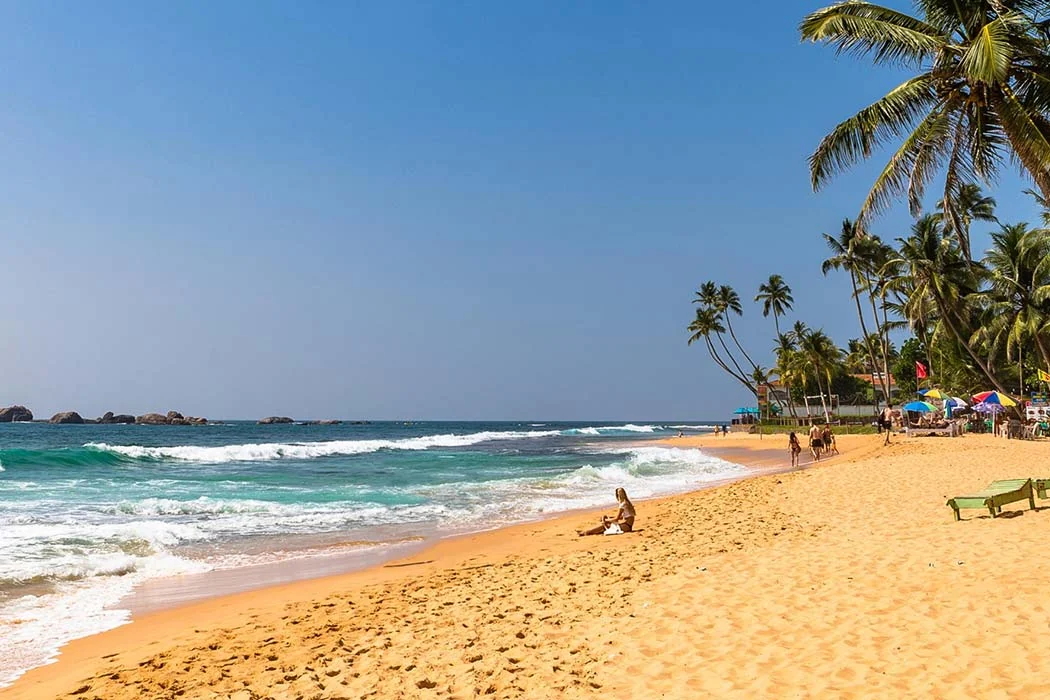 Palm-lined Bentota beach on Sri Lanka’s south-west coast