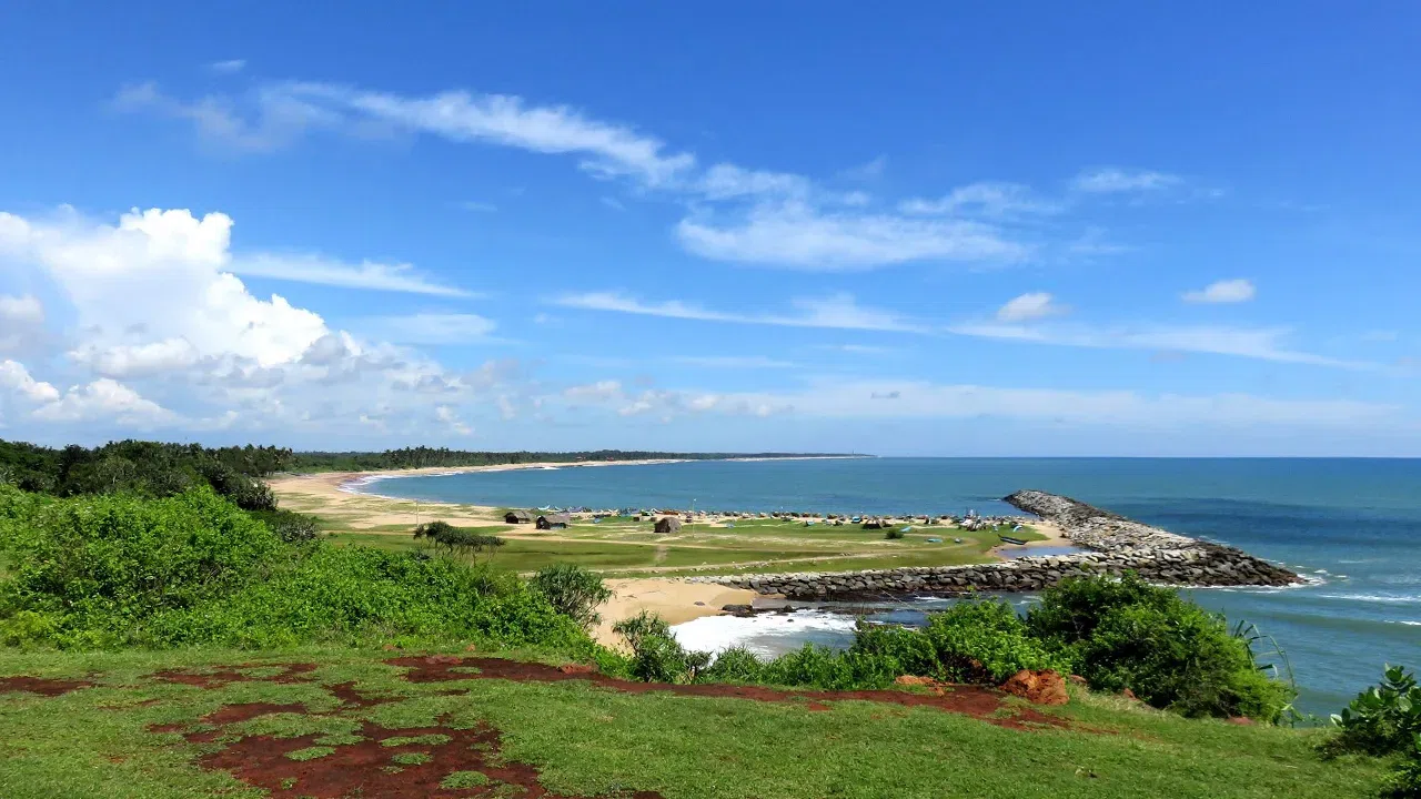 Red-earth coastal landscape at Ussangoda